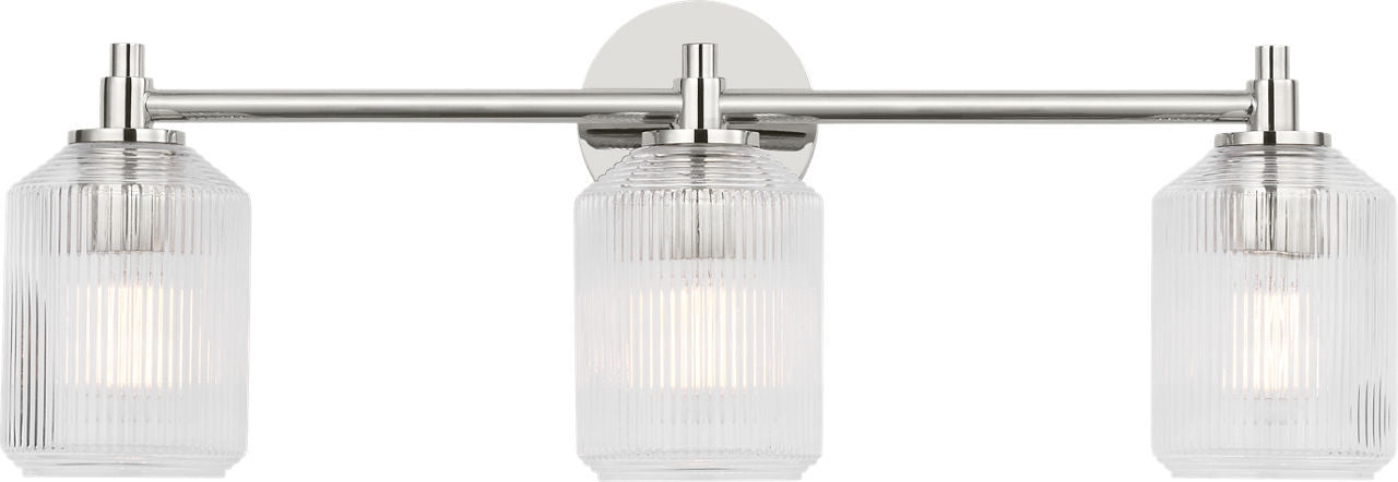 Myhouse Lighting Visual Comfort Studio - CV1093PN - Three Light Bath - Barstow - Polished Nickel/Polished Nickel