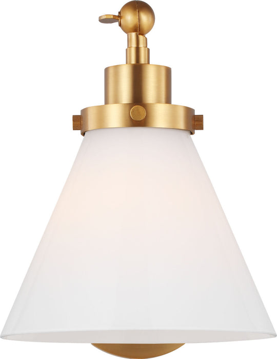 Myhouse Lighting Visual Comfort Studio - CW1121BBSMG - One Light Wall Sconce - Wellfleet - Burnished Brass/Burnished Brass