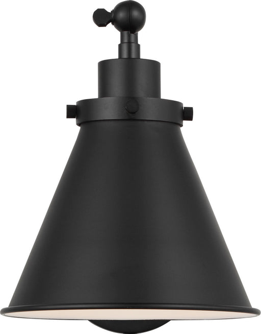 Myhouse Lighting Visual Comfort Studio - CW1121MBK - One Light Wall Sconce - Wellfleet - Midnight Black/Midnight Black