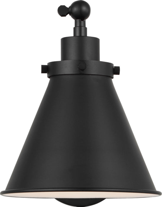 Myhouse Lighting Visual Comfort Studio - CW1121MBK - One Light Wall Sconce - Wellfleet - Midnight Black/Midnight Black