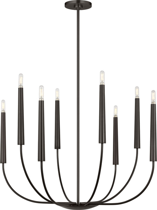 Myhouse Lighting Visual Comfort Studio - EC1198AI - Eight Light Chandelier - Lois - Aged Iroged Iron