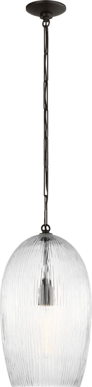 Myhouse Lighting Visual Comfort Studio - HP1001AI - One Light Pendant - Serafina - Aged Iroged Iron