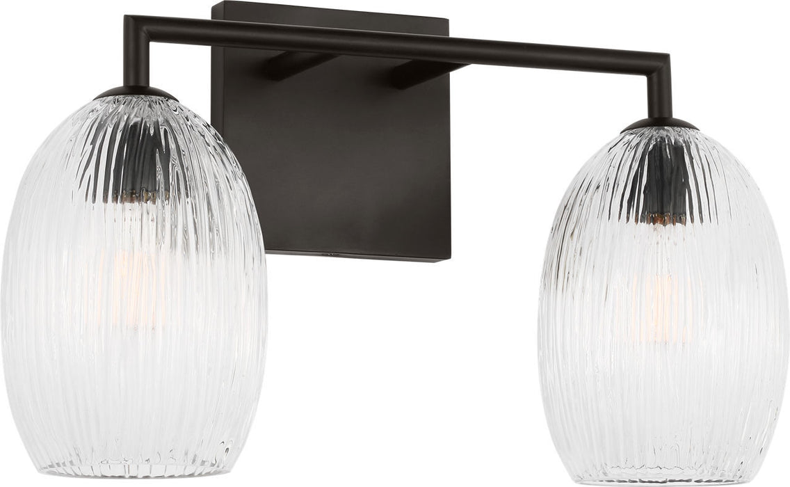 Myhouse Lighting Visual Comfort Studio - HV1002AI - Two Light Bath - Serafina - Aged Iroged Iron
