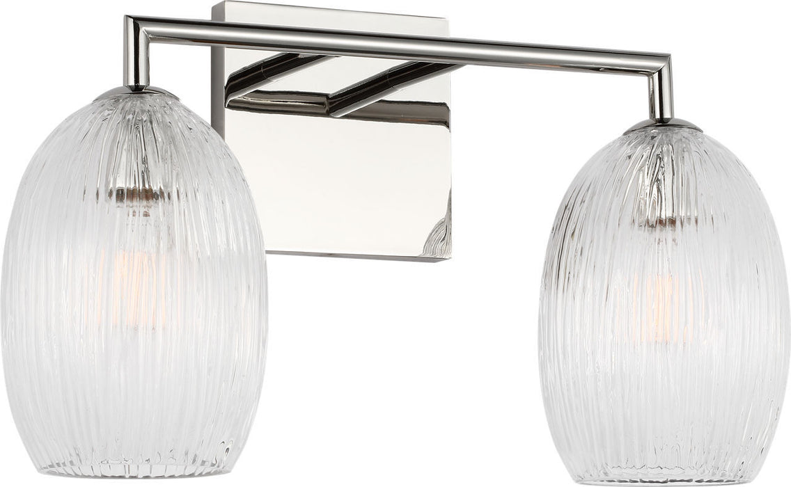 Myhouse Lighting Visual Comfort Studio - HV1002PN - Two Light Bath - Serafina - Polished Nickel/Polished Nickel
