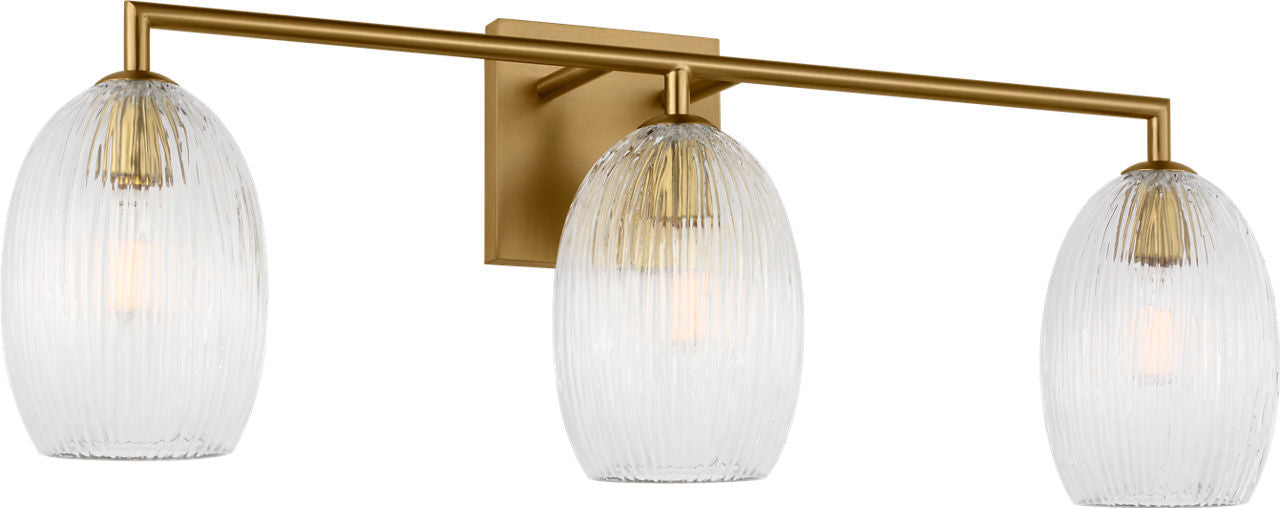 Myhouse Lighting Visual Comfort Studio - HV1003BBS - Three Light Bath - Serafina - Burnished Brass/Burnished Brass