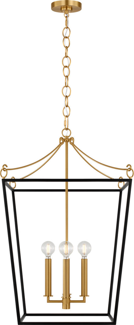 Myhouse Lighting Visual Comfort Studio - KSC1174MBK - Four Light Lantern - Carlyle - Midnight Black/Burnished Brass