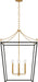 Myhouse Lighting Visual Comfort Studio - KSC1204MBK - Four Light Lantern - Carlyle - Midnight Black/Burnished Brass