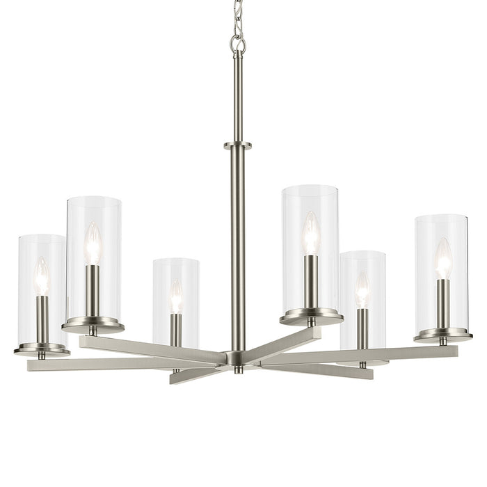 Myhouse Lighting Kichler - 44013NI - Six Light Chandelier - Crosby - Brushed Nickel