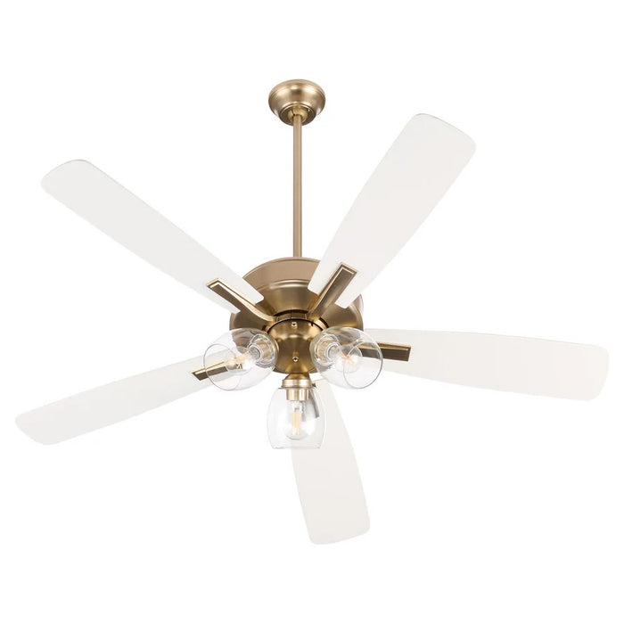 Myhouse Lighting Quorum - 4525-03806 - 52" Ceiling Fan - Ovation - Aged Brass/Studio White
