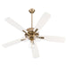 Myhouse Lighting Quorum - 4525-03806 - 52" Ceiling Fan - Ovation - Aged Brass/Studio White