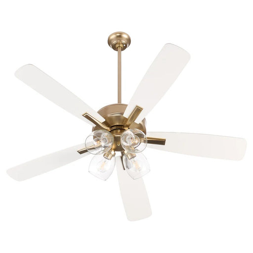 Myhouse Lighting Quorum - 4525-04806 - 52" Ceiling Fan - Ovation - Aged Brass/Studio White