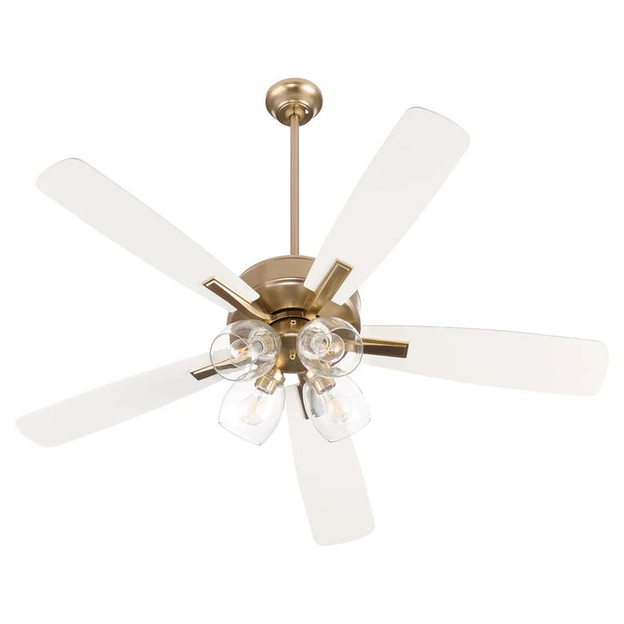 Myhouse Lighting Quorum - 4525-04806 - 52" Ceiling Fan - Ovation - Aged Brass/Studio White