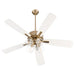 Myhouse Lighting Quorum - 4525-04806 - 52" Ceiling Fan - Ovation - Aged Brass/Studio White
