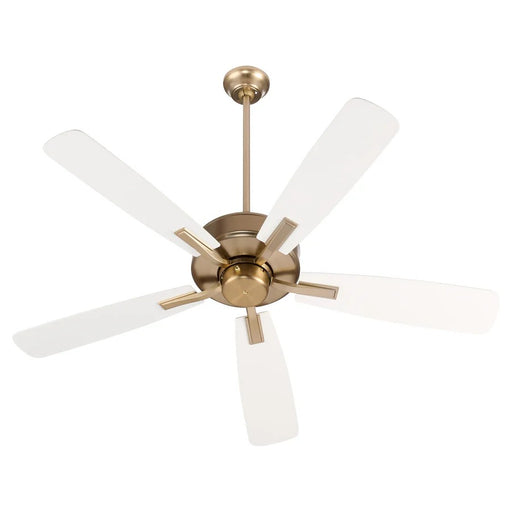 Myhouse Lighting Quorum - 4525-806 - 52" Ceiling Fan - Ovation - Aged Brass/Studio White