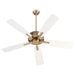 Myhouse Lighting Quorum - 4525-806 - 52" Ceiling Fan - Ovation - Aged Brass/Studio White