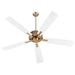 Myhouse Lighting Quorum - 4605-806 - 60" Ceiling Fan - Ovation - Aged Brass/Studio White