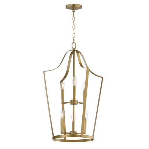 Myhouse Lighting Maxim - 10426NAB - Six Light Pendant - Arden - Natural Aged Brass