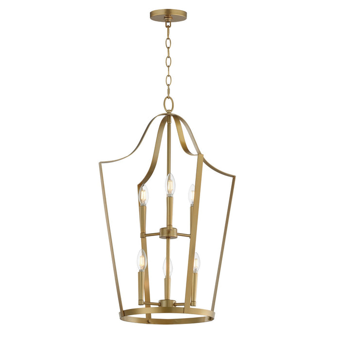 Myhouse Lighting Maxim - 10426NAB - Six Light Pendant - Arden - Natural Aged Brass