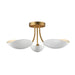 Myhouse Lighting Maxim - 10823WTNAB - Three Light Semi Flush Mount - Maris - White/Natural Aged Brass