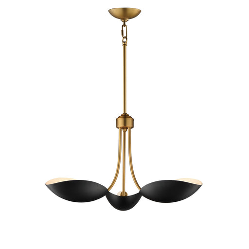 Myhouse Lighting Maxim - 10824BKNAB - Three Light Pendant - Maris - Black / Natural Aged Brass