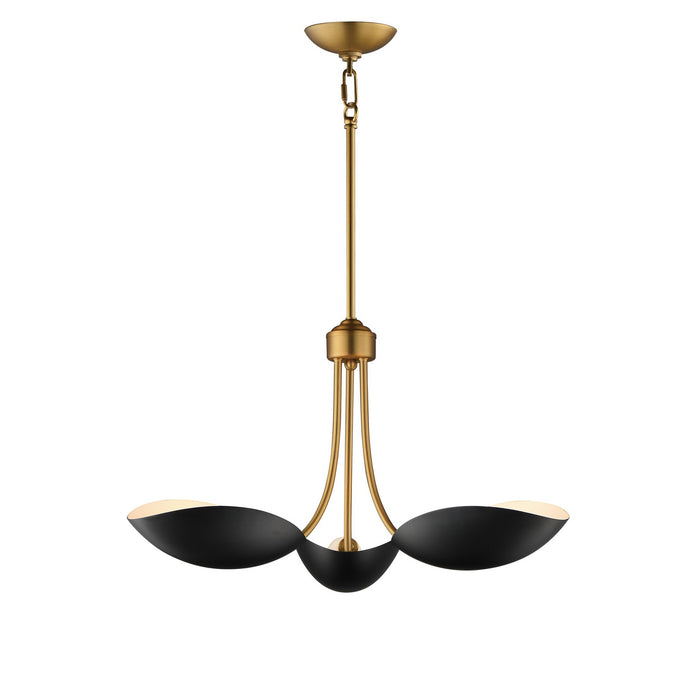 Myhouse Lighting Maxim - 10824BKNAB - Three Light Pendant - Maris - Black / Natural Aged Brass