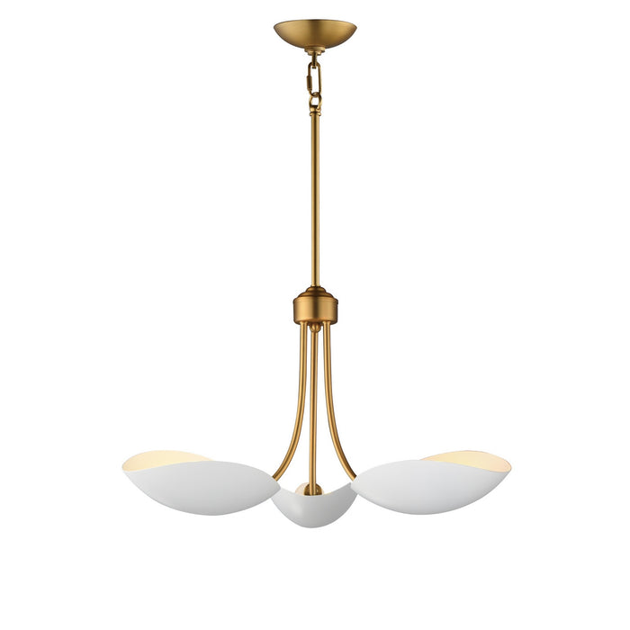 Myhouse Lighting Maxim - 10824WTNAB - Three Light Pendant - Maris - White/Natural Aged Brass