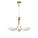 Myhouse Lighting Maxim - 10824WTNAB - Three Light Pendant - Maris - White/Natural Aged Brass