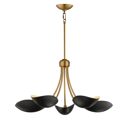 Myhouse Lighting Maxim - 10825BKNAB - Five Light Chandelier - Maris - Black / Natural Aged Brass