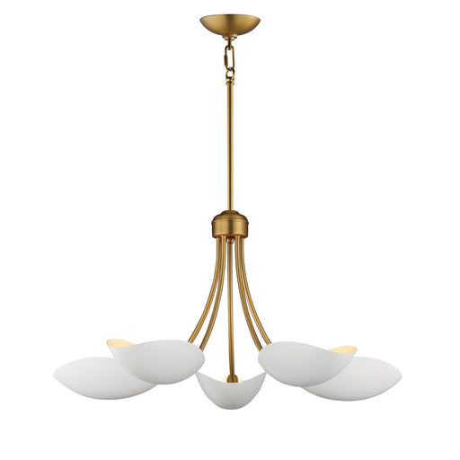 Myhouse Lighting Maxim - 10825WTNAB - Five Light Chandelier - Maris - White/Natural Aged Brass