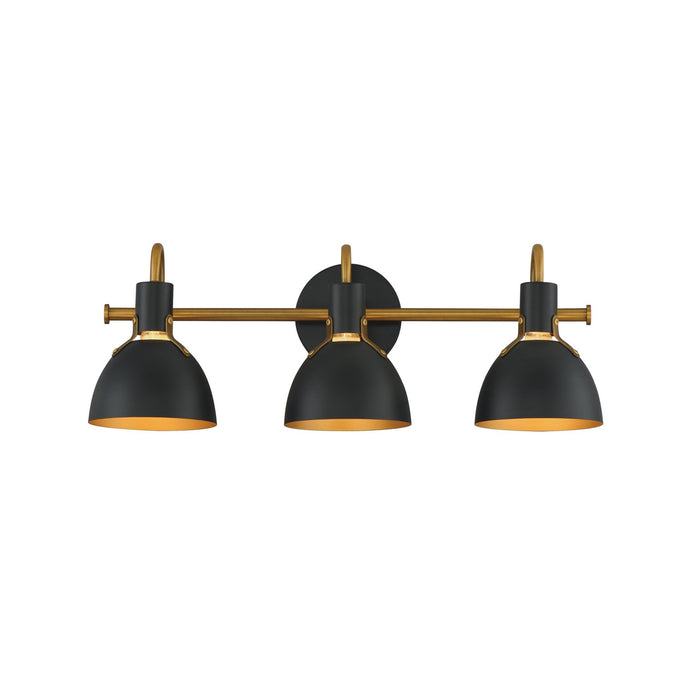 Myhouse Lighting Maxim - 12343BKAB - Three Light Wall Sconce - Dusk - Black / Antique Brass