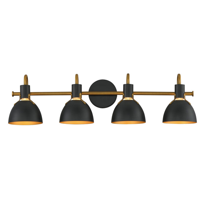 Myhouse Lighting Maxim - 12344BKAB - Four Light Wall Sconce - Dusk - Black / Antique Brass