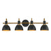 Myhouse Lighting Maxim - 12344BKAB - Four Light Wall Sconce - Dusk - Black / Antique Brass