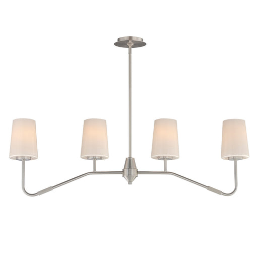 Myhouse Lighting Maxim - 12697WTSN - Four Light Linear Chandelier - Durham - Satin Nickel
