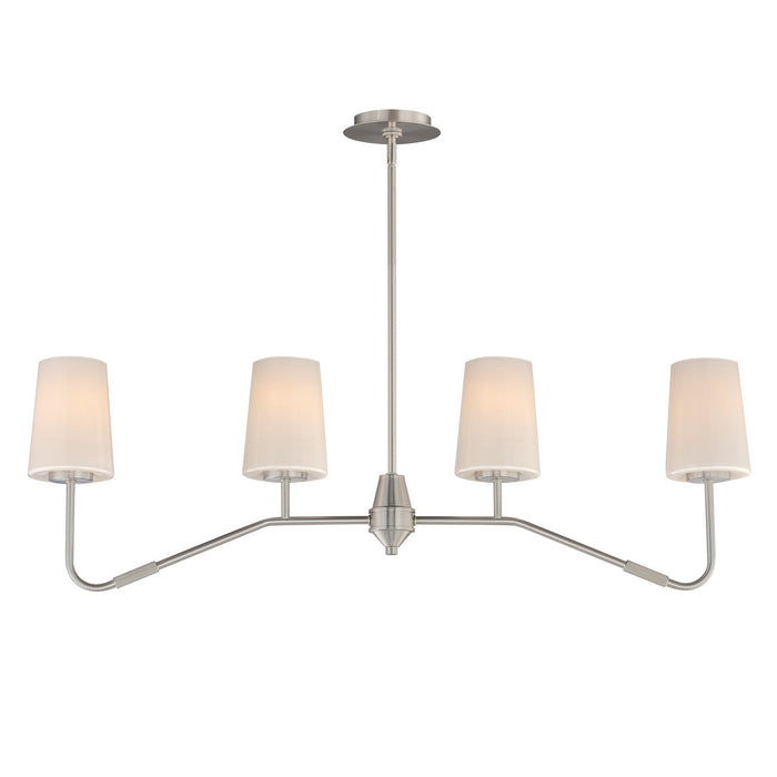 Myhouse Lighting Maxim - 12697WTSN - Four Light Linear Chandelier - Durham - Satin Nickel
