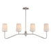 Myhouse Lighting Maxim - 12697WTSN - Four Light Linear Chandelier - Durham - Satin Nickel