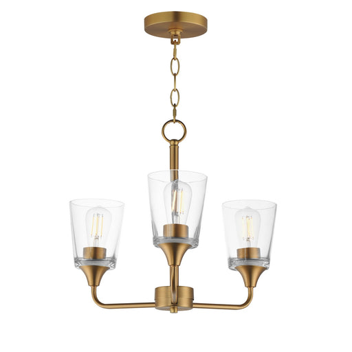 Myhouse Lighting Maxim - 12873CLNAB - Three Light Chandelier - Hudson - Natural Aged Brass