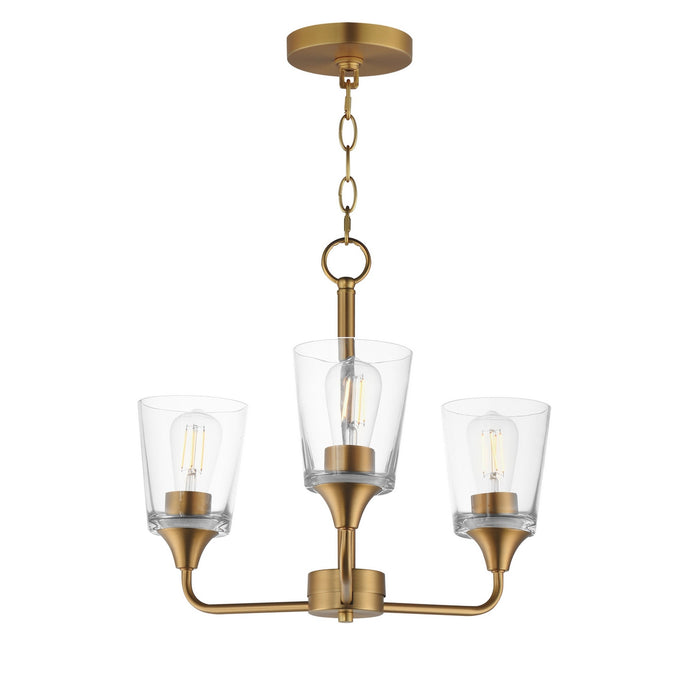 Myhouse Lighting Maxim - 12873CLNAB - Three Light Chandelier - Hudson - Natural Aged Brass