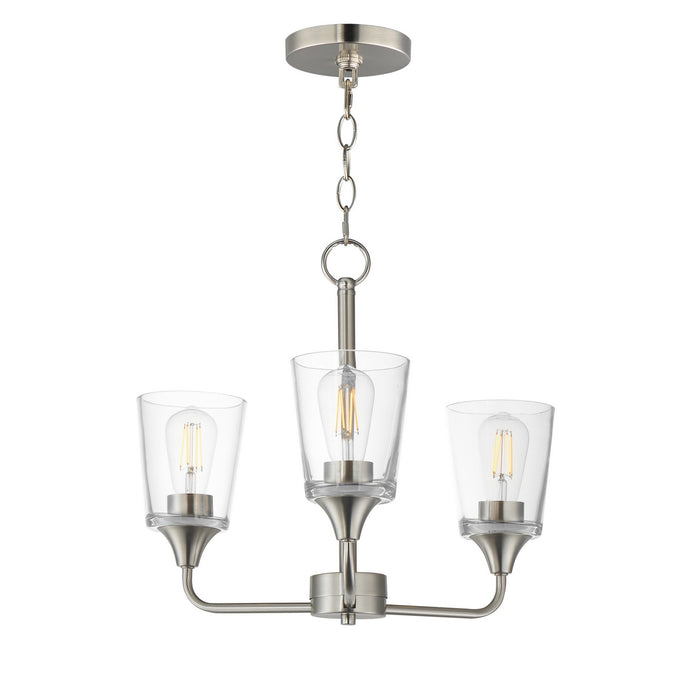 Myhouse Lighting Maxim - 12873CLSN - Three Light Chandelier - Hudson - Satin Nickel