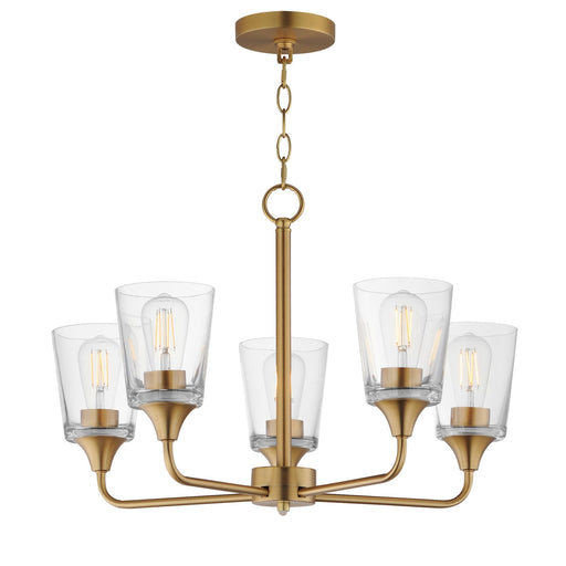Myhouse Lighting Maxim - 12875CLNAB - Five Light Chandelier - Hudson - Natural Aged Brass