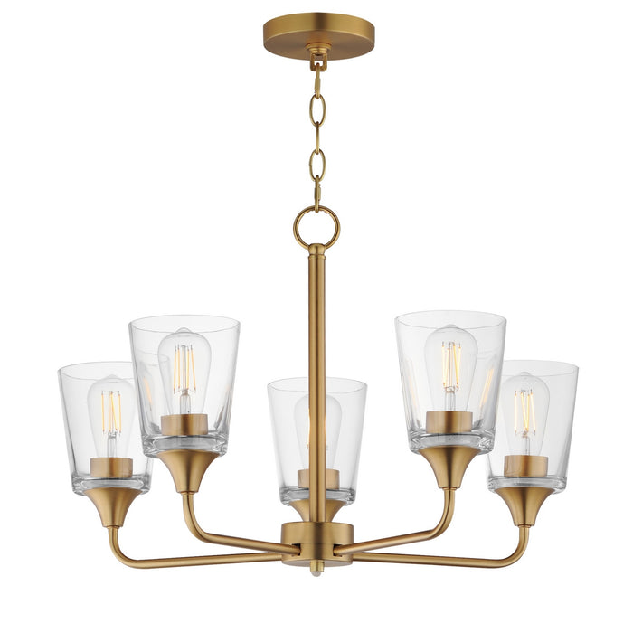 Myhouse Lighting Maxim - 12875CLNAB - Five Light Chandelier - Hudson - Natural Aged Brass