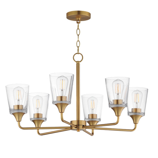 Myhouse Lighting Maxim - 12876CLNAB - Six Light Chandelier - Hudson - Natural Aged Brass