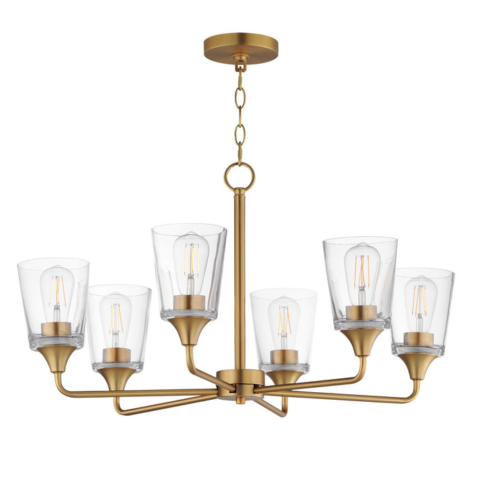 Myhouse Lighting Maxim - 12876CLNAB - Six Light Chandelier - Hudson - Natural Aged Brass