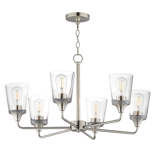 Myhouse Lighting Maxim - 12876CLSN - Six Light Chandelier - Hudson - Satin Nickel