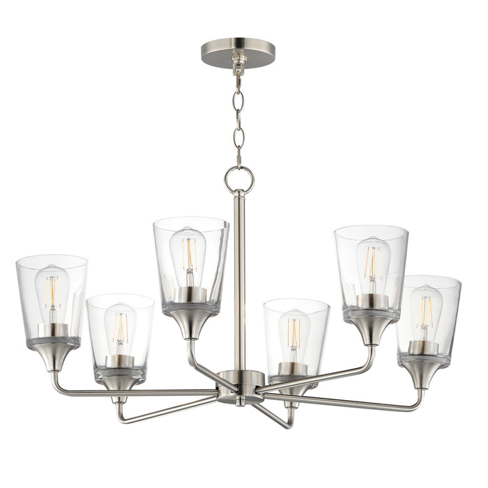 Myhouse Lighting Maxim - 12876CLSN - Six Light Chandelier - Hudson - Satin Nickel