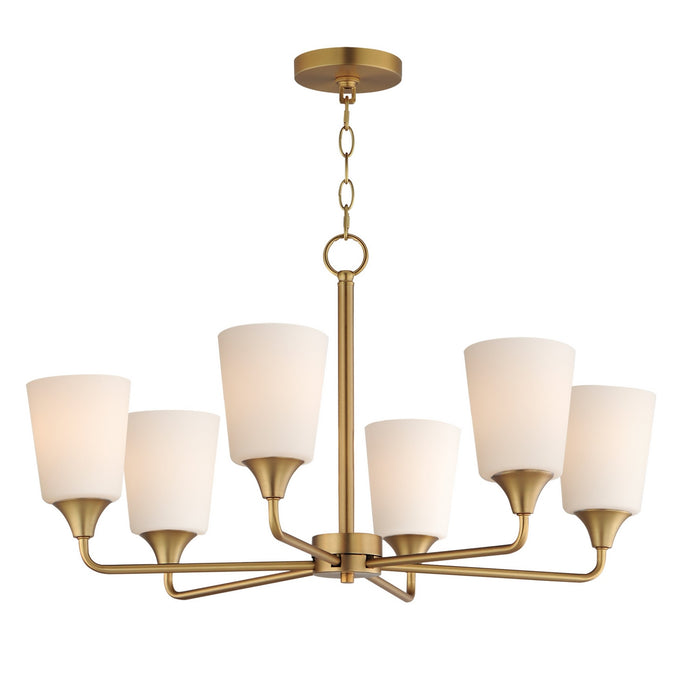 Myhouse Lighting Maxim - 12876SWNAB - Six Light Chandelier - Hudson - Natural Aged Brass