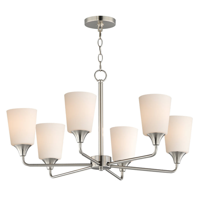 Myhouse Lighting Maxim - 12876SWSN - Six Light Chandelier - Hudson - Satin Nickel