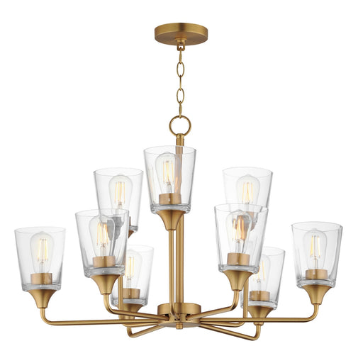 Myhouse Lighting Maxim - 12879CLNAB - Nine Light Chandelier - Hudson - Natural Aged Brass