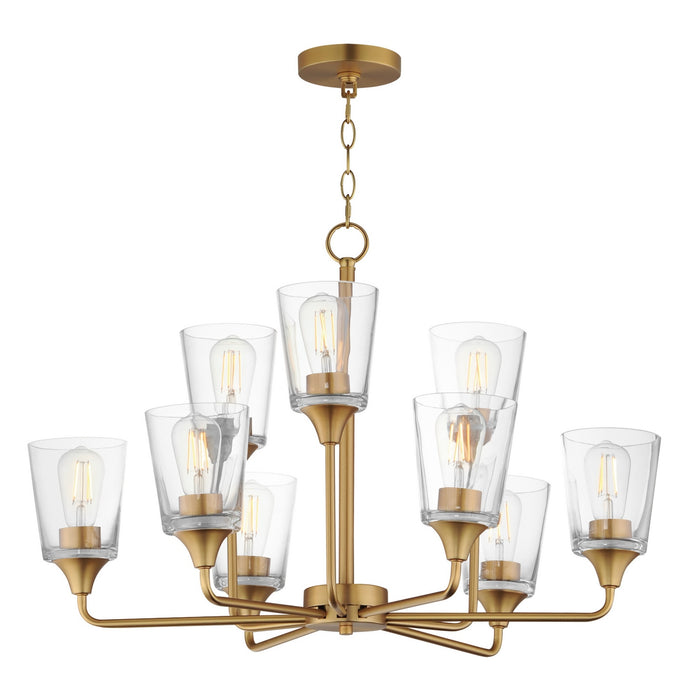 Myhouse Lighting Maxim - 12879CLNAB - Nine Light Chandelier - Hudson - Natural Aged Brass