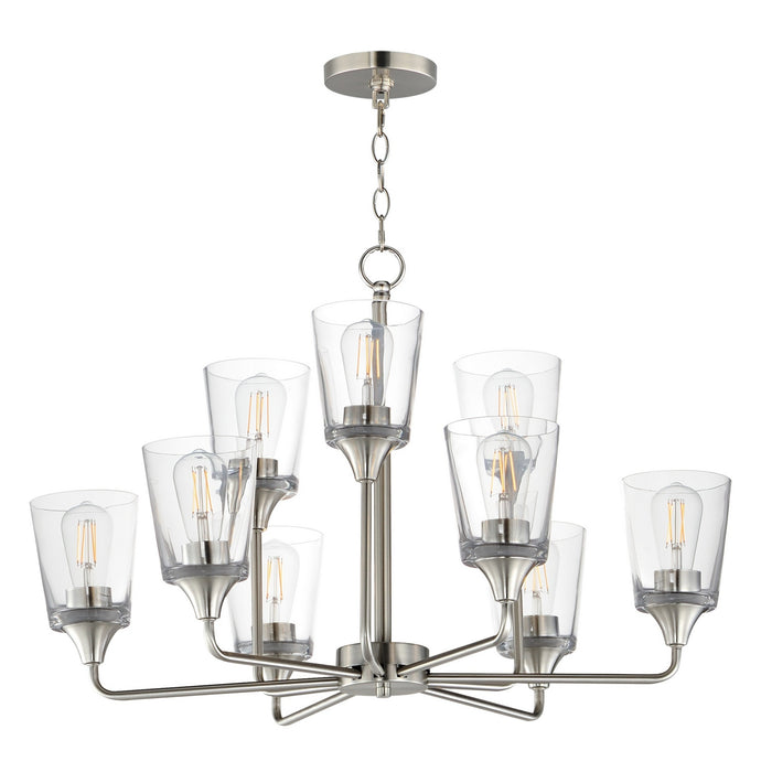 Myhouse Lighting Maxim - 12879CLSN - Nine Light Chandelier - Hudson - Satin Nickel