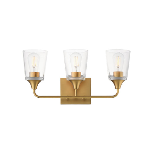 Myhouse Lighting Maxim - 12883CLNAB - Three Light Bath Vanity - Hudson - Natural Aged Brass